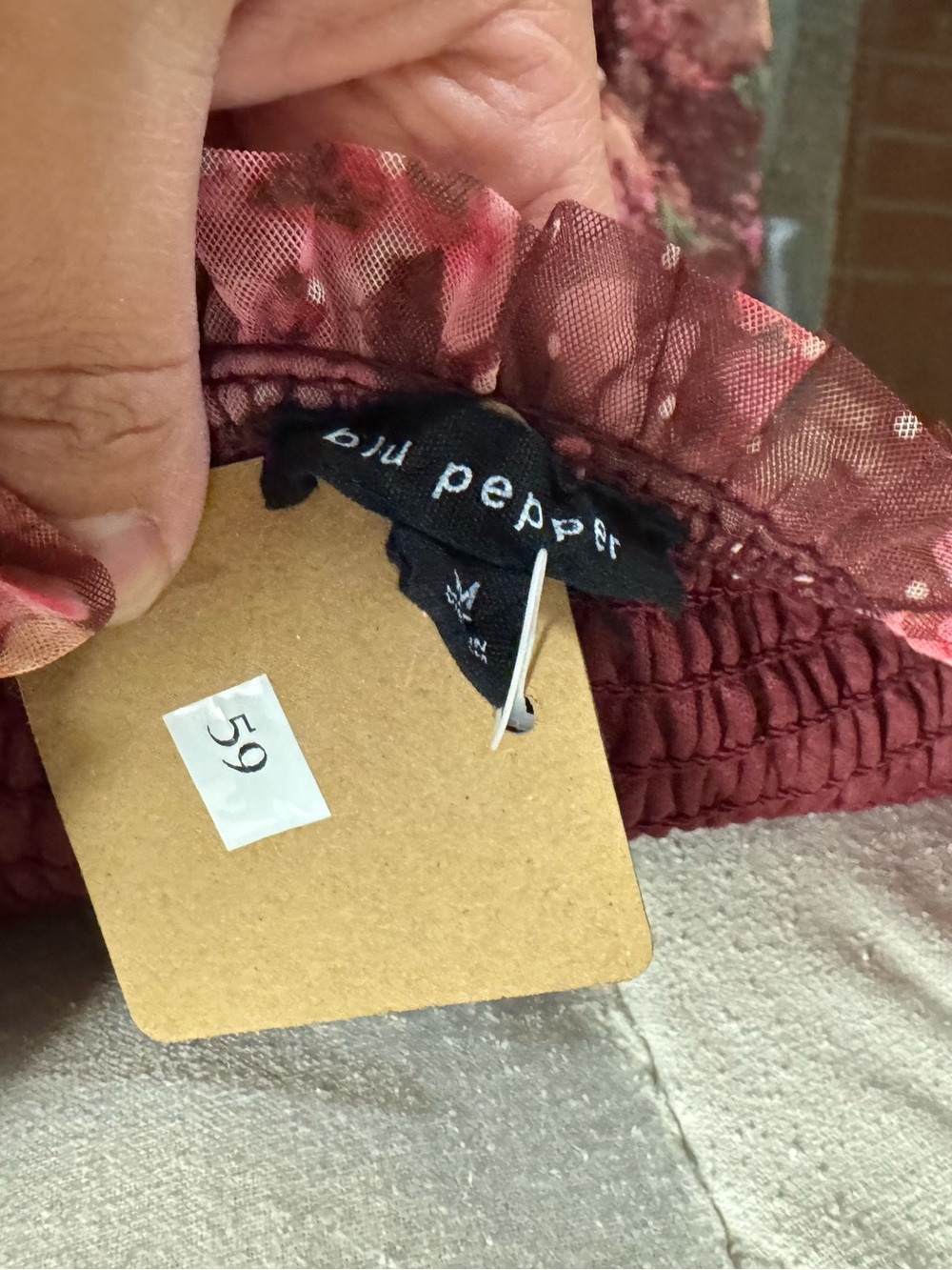 Blu Pepper Floral Maxi Dress in Pink and Burgundy - Picture 4 of 4